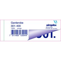 SIMPLEX Garderobenblock 301-400 13094 orange 100 Blatt