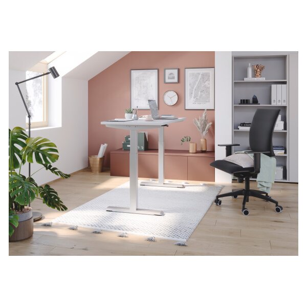 APOLLO B&uuml;rotisch ONE 160x80cm VXMST16/W/S weiss/silber, elektrisch