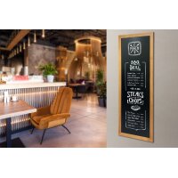 Securit Ardoise LONG, avec cadre en bois, tek