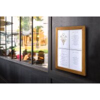 Securit Vitrine daffichage LED CLASSIC, 6 x A4, brun...