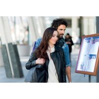 Securit Vitrine daffichage LED CLASSIC, 6 x A4, brun foncé