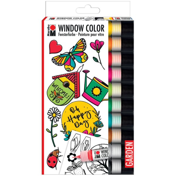 Marabu Set Window Color Garden, 10 x 25 ml