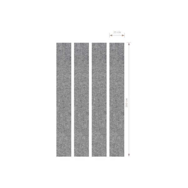 APOLLO Panneaux muraux acou. 200x25cm VAWP200/5 gris 4 pcs.