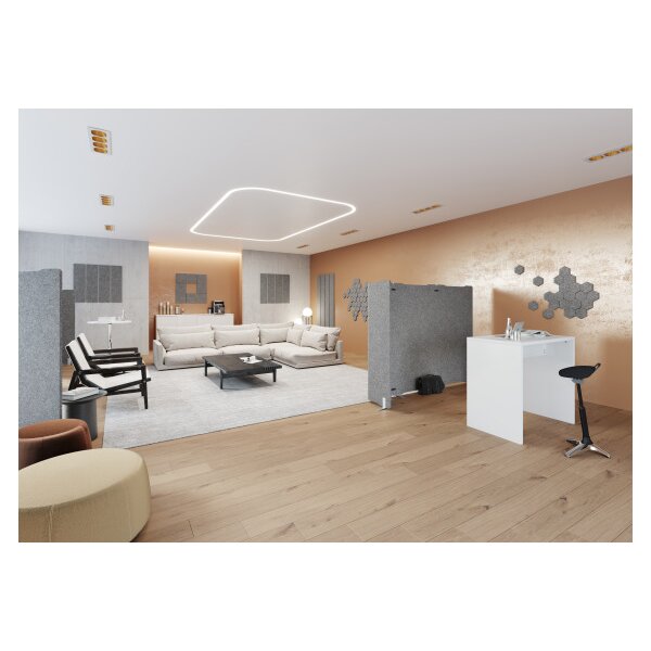 APOLLO Panneaux muraux acou. 200x25cm VAWP200/5 gris 4 pcs.