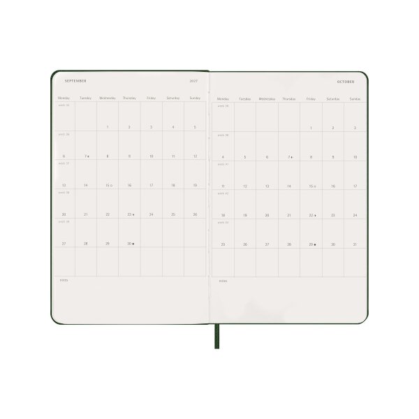 MOLESKINE Agenda Classic Large 2027 DHK1512DC3Y27 1T/1S myrtengr&uuml;n HC 13x21cm