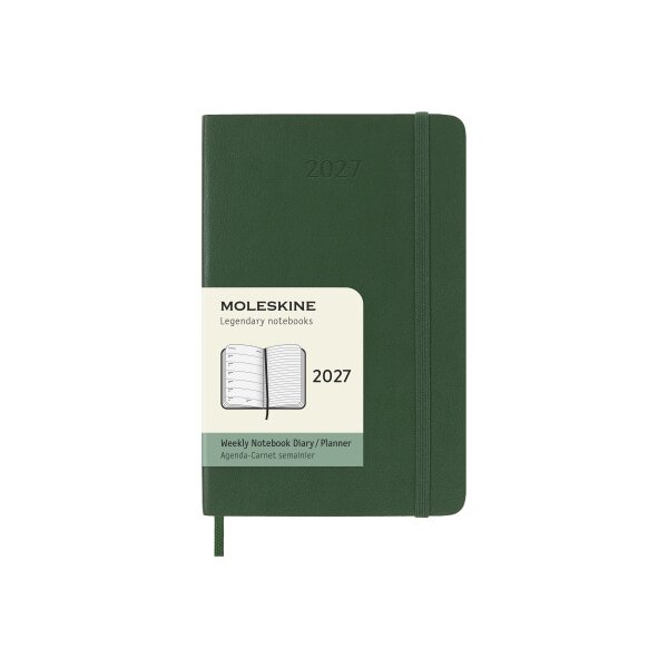 MOLESKINE Agenda Classic Pocket 2027 DSK1512WN2Y27 1W/1S myrtengr&uuml;n SC 9x14cm