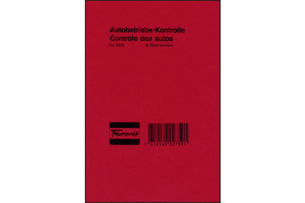 FAVORIT Autobetriebskontrolle D F 5206 12,0×18,0cm 16 Blatt