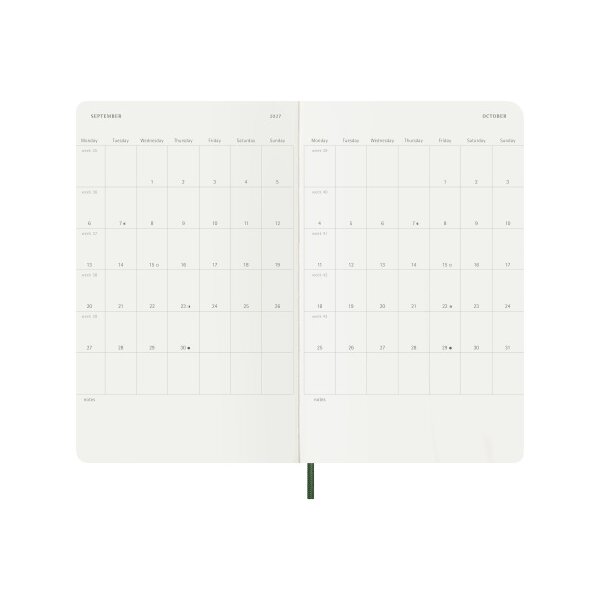 MOLESKINE Agenda Classic Large 2027 DSK1512WN3Y27 1W/1S myrtengr&uuml;n SC 13x21cm