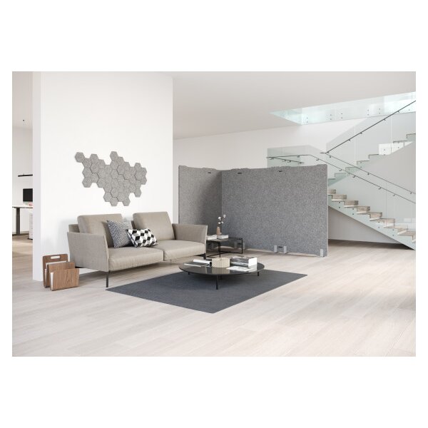 APOLLO Cloison acoustique 180x100cm VASWF1810/5 gris, &eacute;l&eacute;ment dangle
