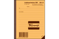 FAVORIT Lieferscheine D A6 9281 OK rot weiss 50x2 Blatt