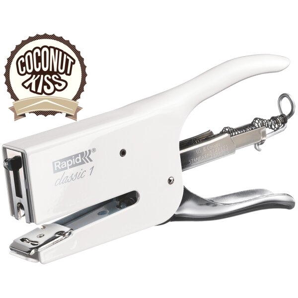 Rapid Heftzange Classic K1 Retro Coconut Kiss, weiss