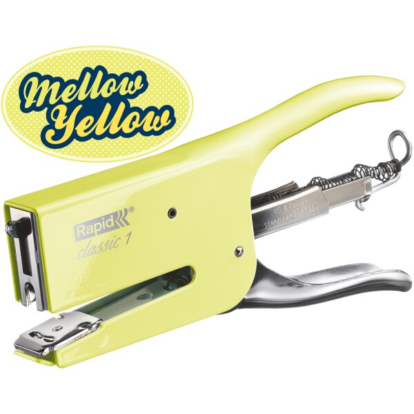Rapid Heftzange Classic K1 Retro Mellow Jellow, hellgelb