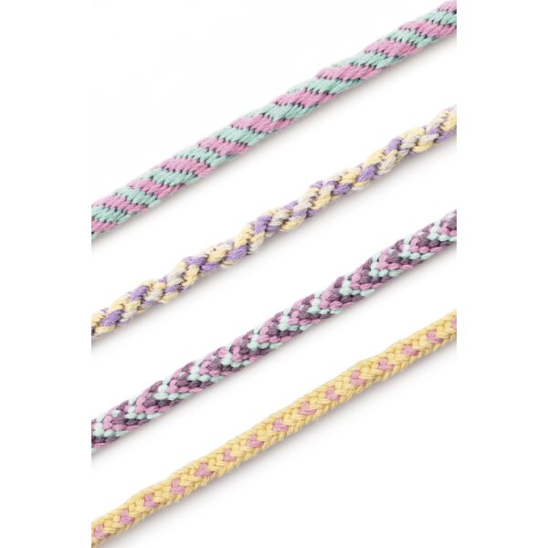 folia Kumihimo Set de bracelets PASTEL RAINBOW, 16 pièces