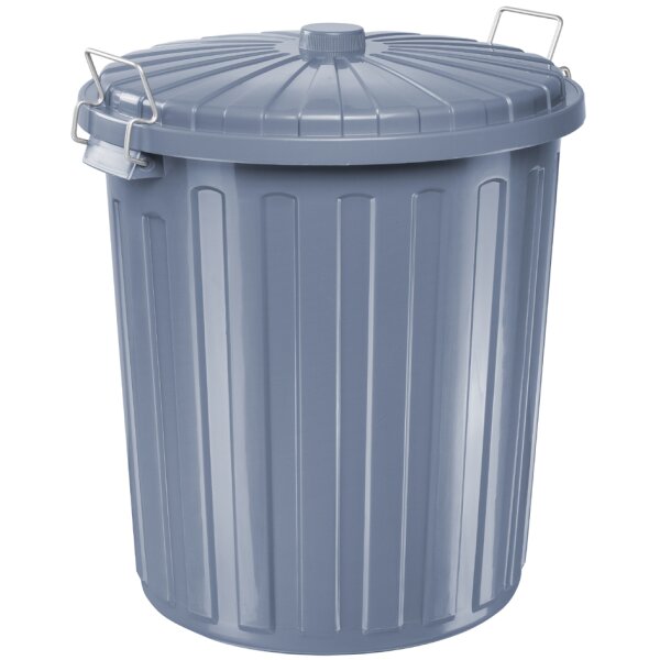 helit Poubelle the big boy avec couvercle, gris, 55 litres