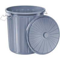 helit Poubelle the big boy avec couvercle, gris, 55 litres