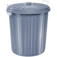 helit Poubelle the big boy avec couvercle, gris, 55 litres