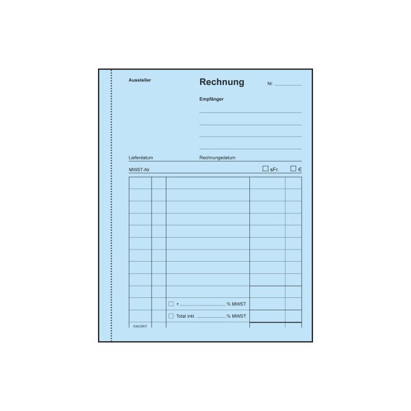 FAVORIT Formularbuch Rechnungen A6 9201 OK Durchschreibepapier 50x2 Blatt