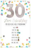 SUSY CARD Geburtstagskarte - 30. Geburtstag "Emoji...