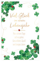 SUSY CARD Geburtstagskarte "Glücksklee 2"