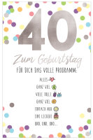 SUSY CARD Geburtstagskarte - 40. Geburtstag "Emoji...