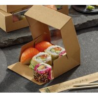 PAPSTAR Sushibox pure, dimensions: 195 x 140 x 45 mm, brun