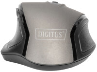 DIGITUS Optische Maus Ergonomic, 6 Tasten, schwarz grau