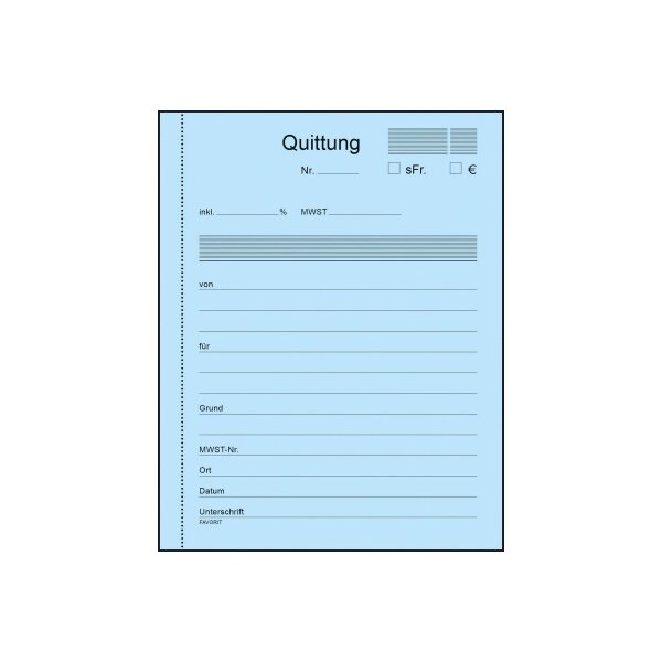 FAVORIT Bloc-notes form. Quittance A6 9098 OK papier autocopiant 50x3 flls.