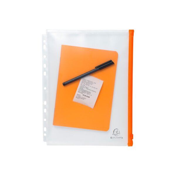 EXACOMPTA Dokumententasche mit Zip A4 57334E 5 Stück, transparent