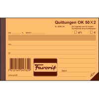 FAVORIT Quittungen D A6 9296 OK blau/weiss 50x2 Blatt