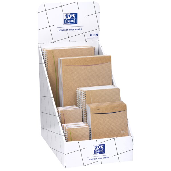 Oxford Bloc-notes + cahier à spirale Touareg, présentoir