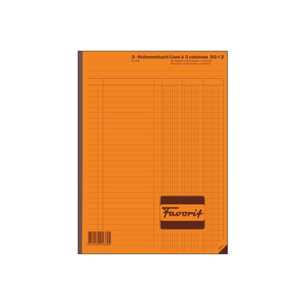 FAVORIT Kolonnenbuch A4 356 weiss/weiss