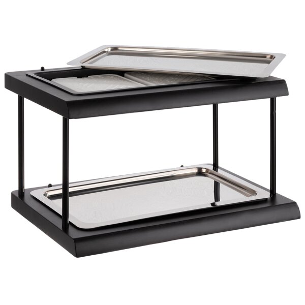 APS Vitrine de buffet DEUX ETAGES GN 1/1, noir