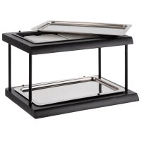 APS Vitrine de buffet DEUX ETAGES GN 1/1, noir