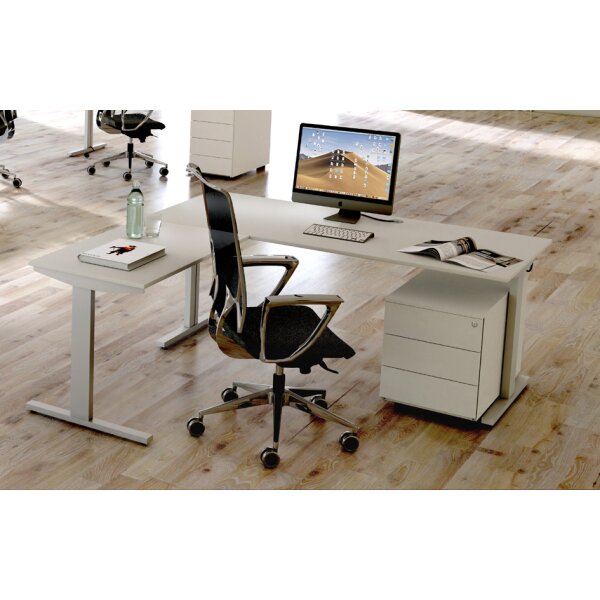 kerkmann Bureau Form 2 avec extension, (L)1.600 mm, grau