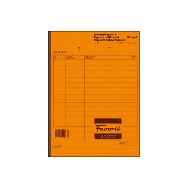 FAVORIT Wochen-Rapport D/F/I A4 400 weiss 100 Blatt