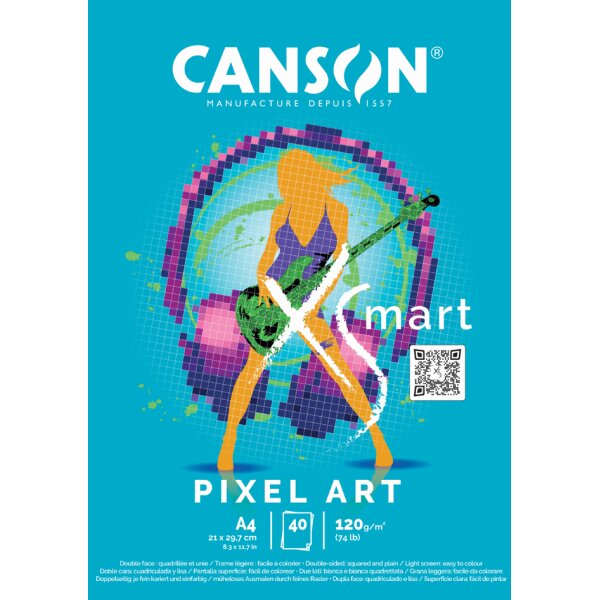 CANSON Bloc de dessin XSMART PIXEL ART, A4