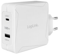 LogiLink USB-Steckdosenadapter, 2x USB, weiss, 100 Watt