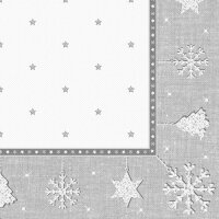 PAPSTAR Serviette à motif de Noël X-Mas, argent