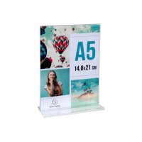 EXACOMPTA Tischaufsteller A5 85158D transparent, T-Form hoch