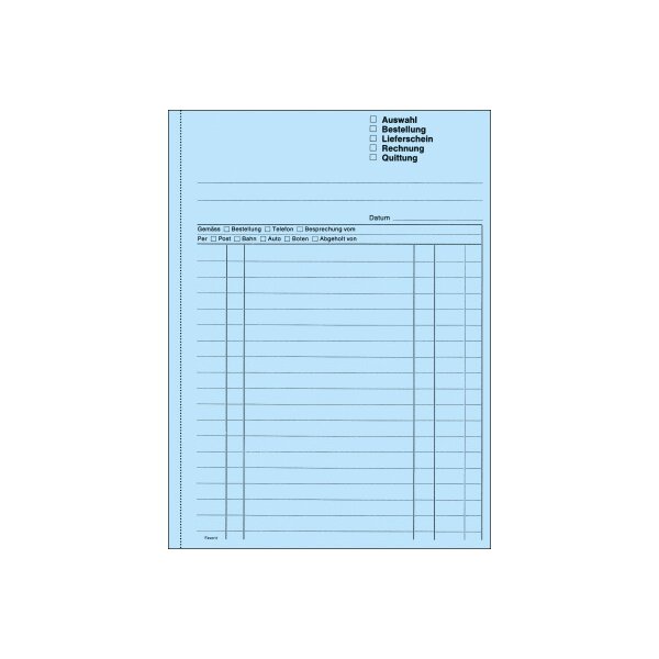 FAVORIT Mehrzweckbuch D A5 9115 OK blau/blau/weiss 50x3 Blatt