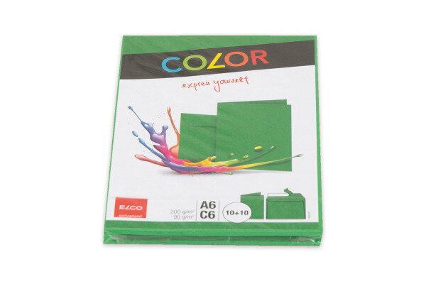 ELCO Couverts Karten COLOR C6 A6 74834.62 grün 2x10 Stück