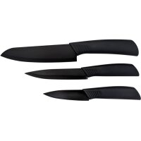 VIVANCO Messerset mit Block 20074 3-teilig, schwarz