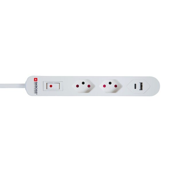 SKROSS Home Station USB-C Retail wht 69.21350 2x T13,1x USB-C + 1x USB-A