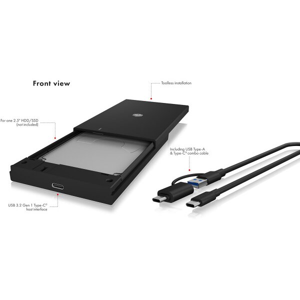 ICY BOX Ext. 2,5 Zoll Gehäuse IB-200T-C3 USB 3.2 Gen 1 Type-C