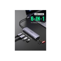 UGREEN USB-C Hub 6in1, Silver 70411 HDMI,2xUSB-A,SD...