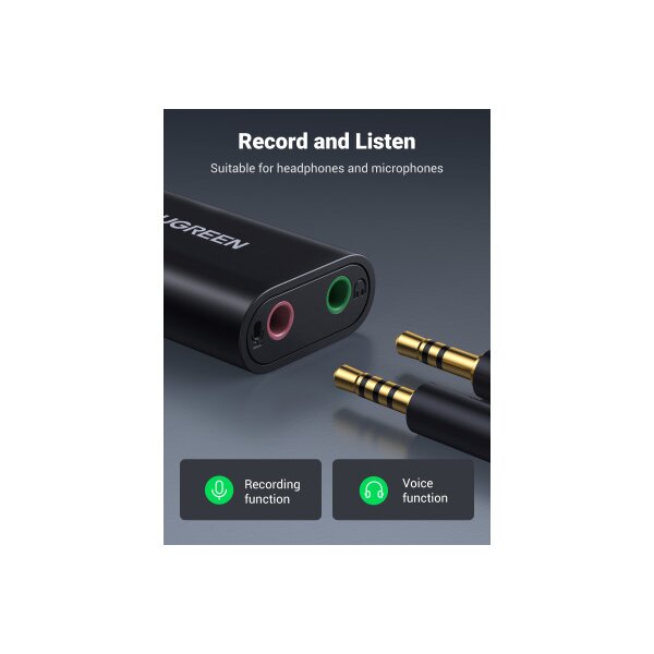 UGREEN External Sound Adapter 30724 USB 2.0,Black