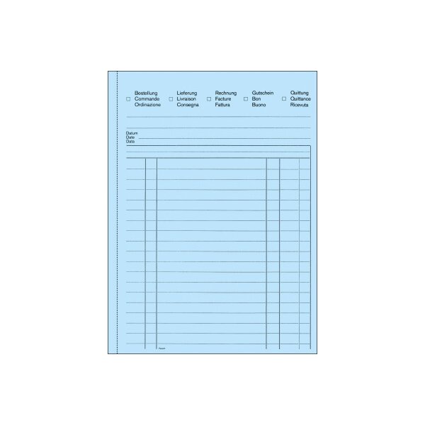 FAVORIT Mehrzweckbuch D/F/I A5 8113OK blau/weiss 50x2 Blatt