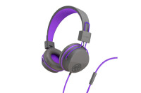 JLAB JBuddies Studio Kids On-Ear IEUHJKSTUDIORGRYPRP6 Wired, Grey Purple