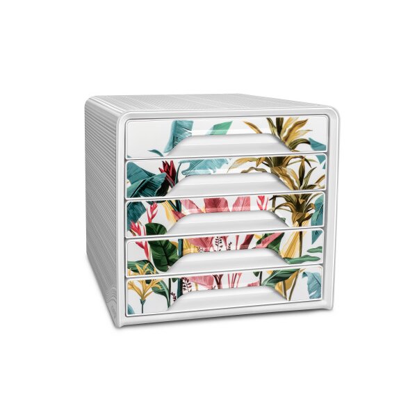 CEP Schubladenbox Smoove Tropical 1071110581 5 Schubladen weiss/tropisch