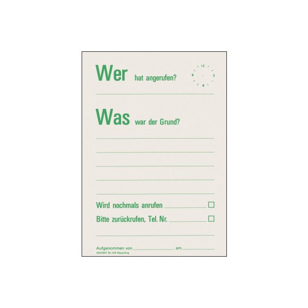 FAVORIT Mitteilungsblock A6 105 recycling 60 Blatt